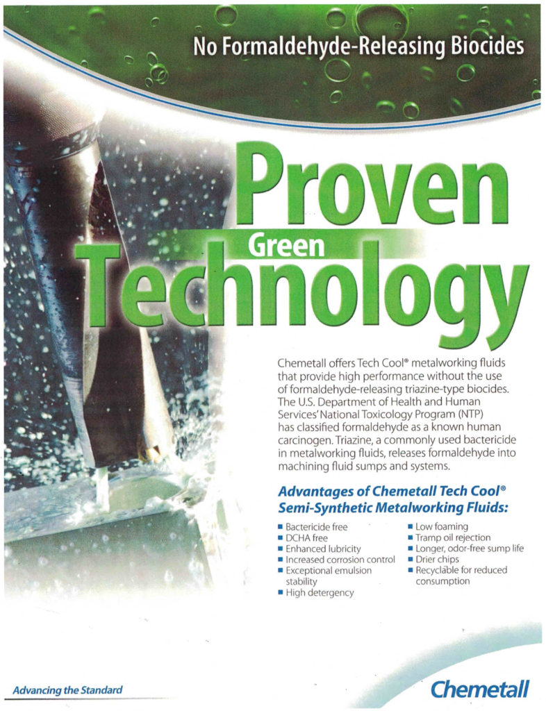 Chemetall Coolants Proven Green Technology