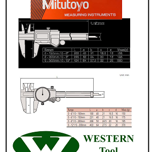 WESTERNTOOLCO.COM IS YOUR MITITOYO CALIPER DISTRIBUTOR